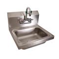 Bk Resources Hand Sink Stainless Steel W/ Eye Wash Station, Faucet 14Óx10Óx5Ó BKHS-W-1410EY-P-G